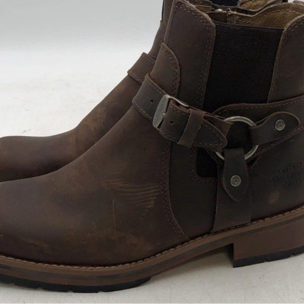 Harley-Davidson Brown Leather Harness Boots